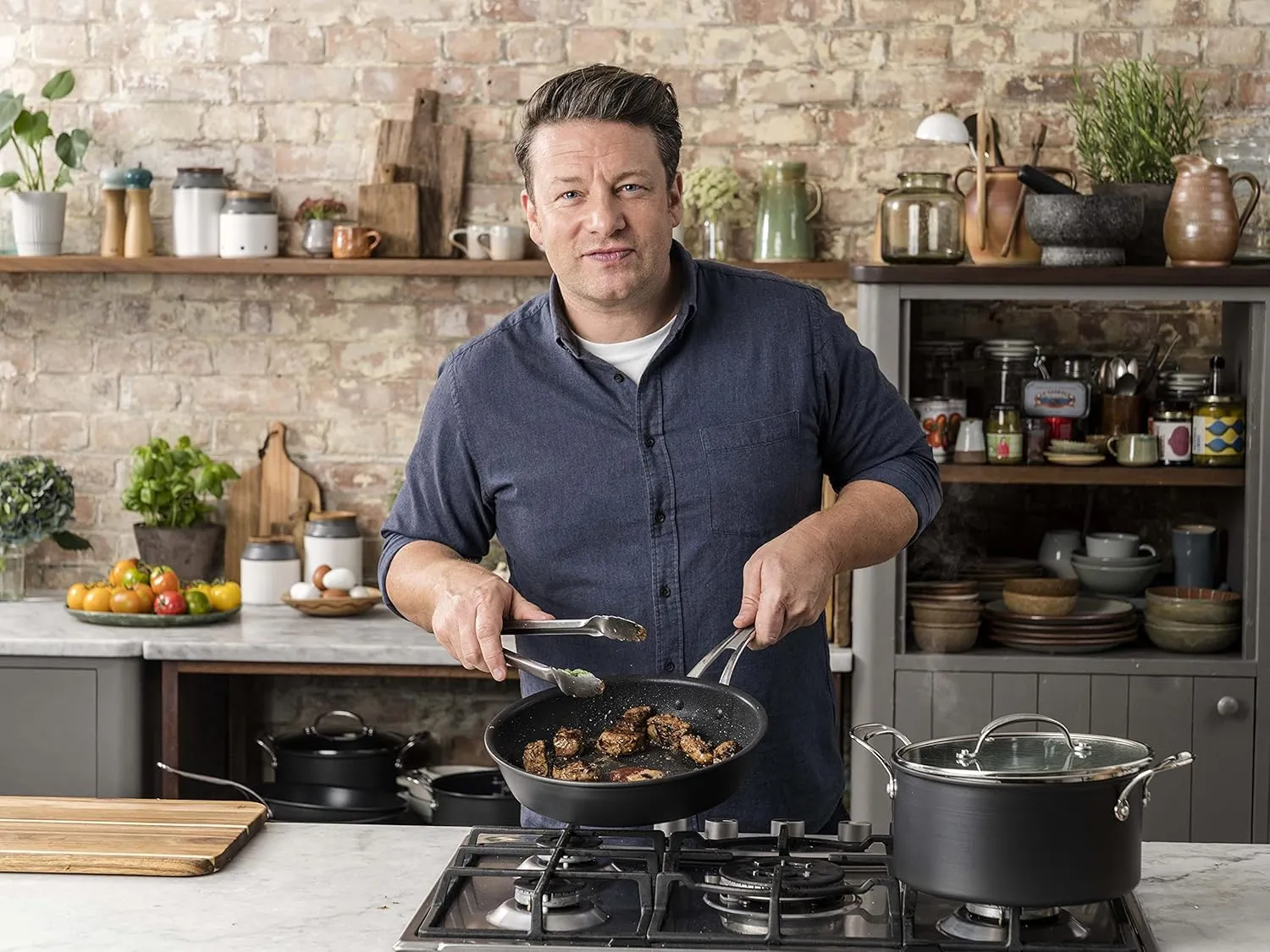 Tefal H9124644 Stewpot, 24cm, Jamie Oliver, Hard Anodised, Aluminium