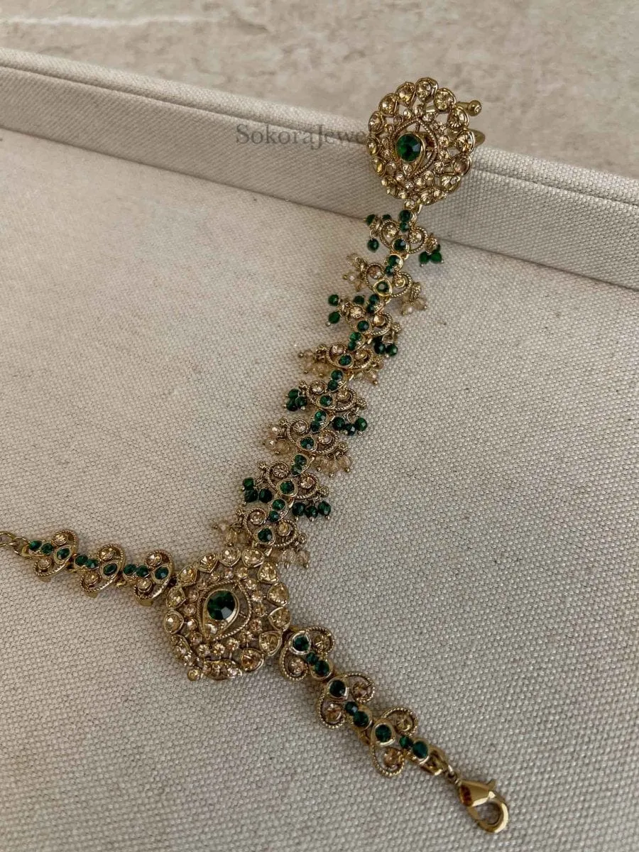 Tehmeena Hand harness - Dark Green