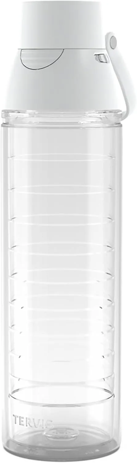 Tervis Clear & Colorful Insulated Tumbler, 24oz Venture Lite Water Bottle, White Lid