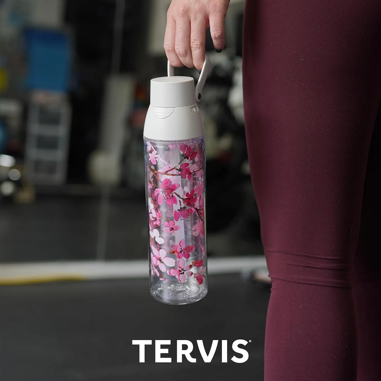 Tervis Clear & Colorful Insulated Tumbler, 24oz Venture Lite Water Bottle, White Lid