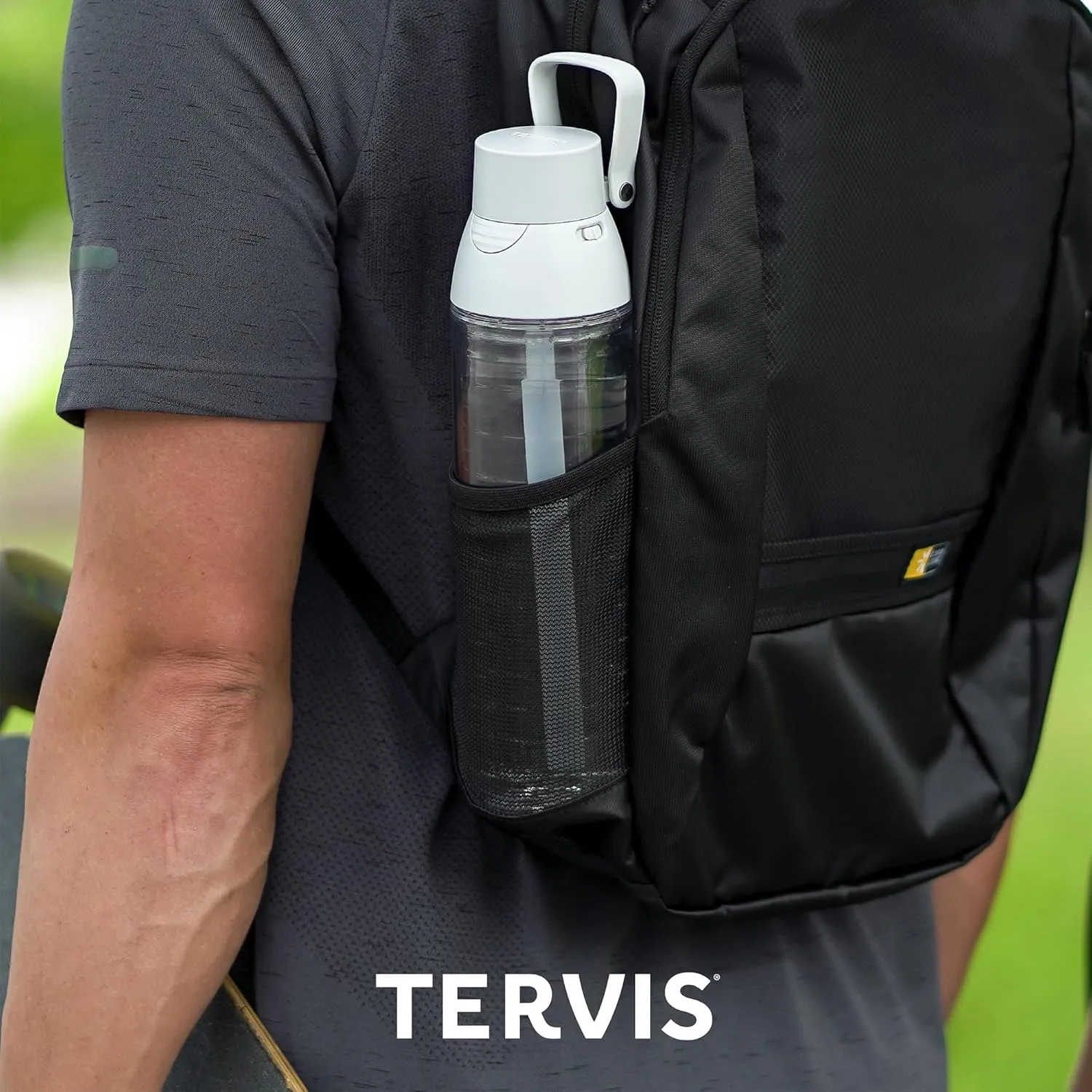 Tervis Clear & Colorful Insulated Tumbler, 24oz Venture Lite Water Bottle, White Lid