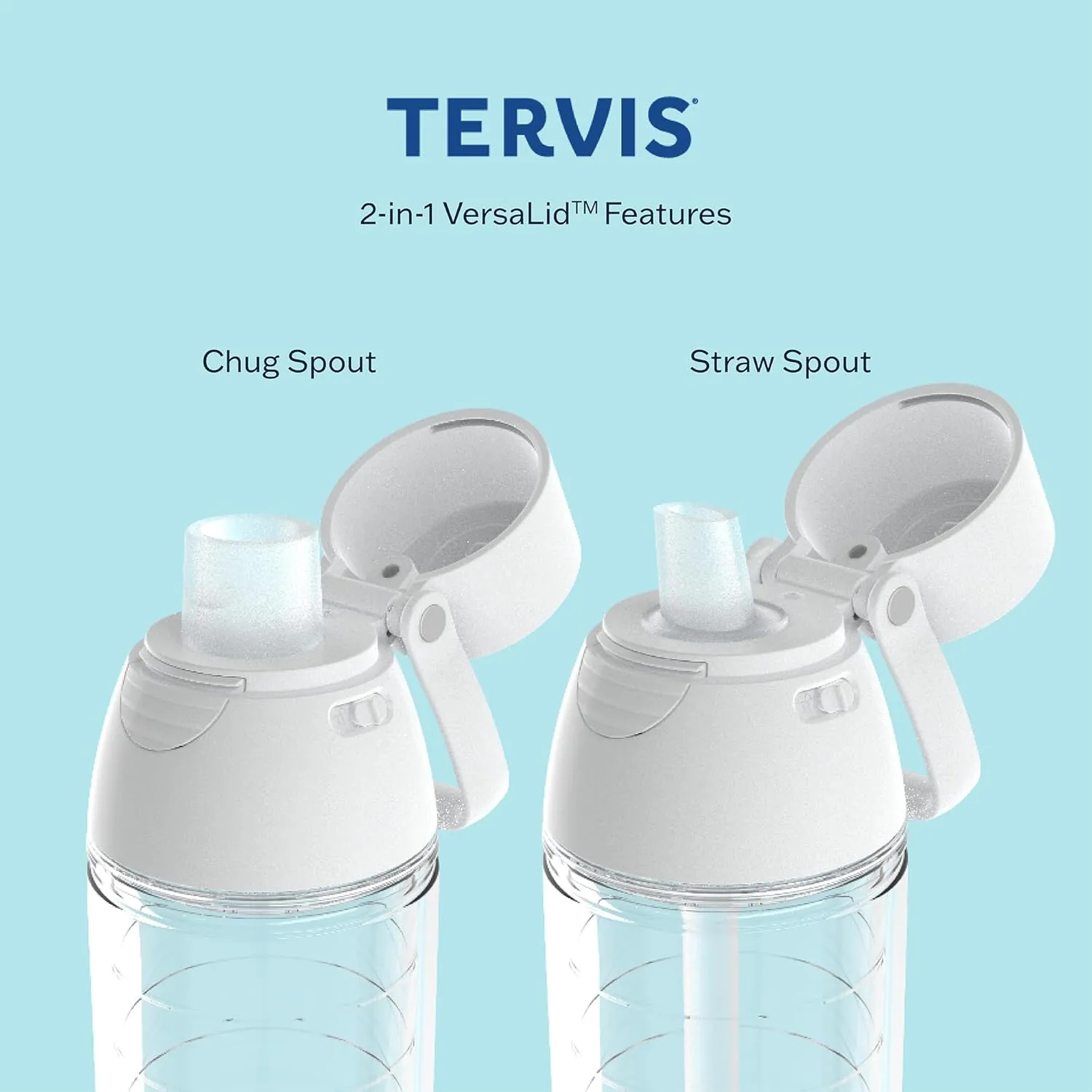 Tervis Clear & Colorful Insulated Tumbler, 24oz Venture Lite Water Bottle, White Lid