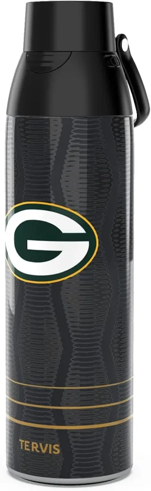 Tervis Venture Water Bottle NFL® Green Bay Packers - Full Speed Triple Walled Insulated Tumbler Travel Cup Keeps Drinks Cold & Hot, 26oz, Stainless Steel