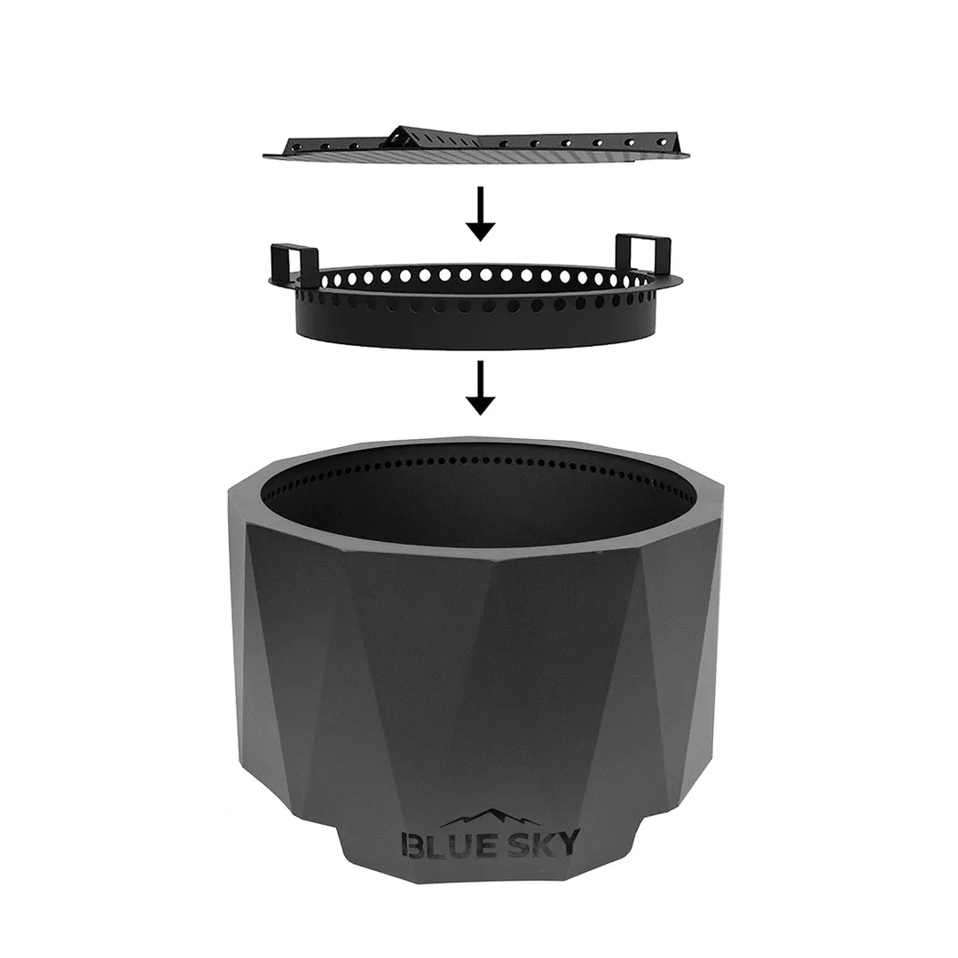 The Mammoth Smokeless Patio Fire Pit 2.0 Series with Spark Screen and Screen Lift