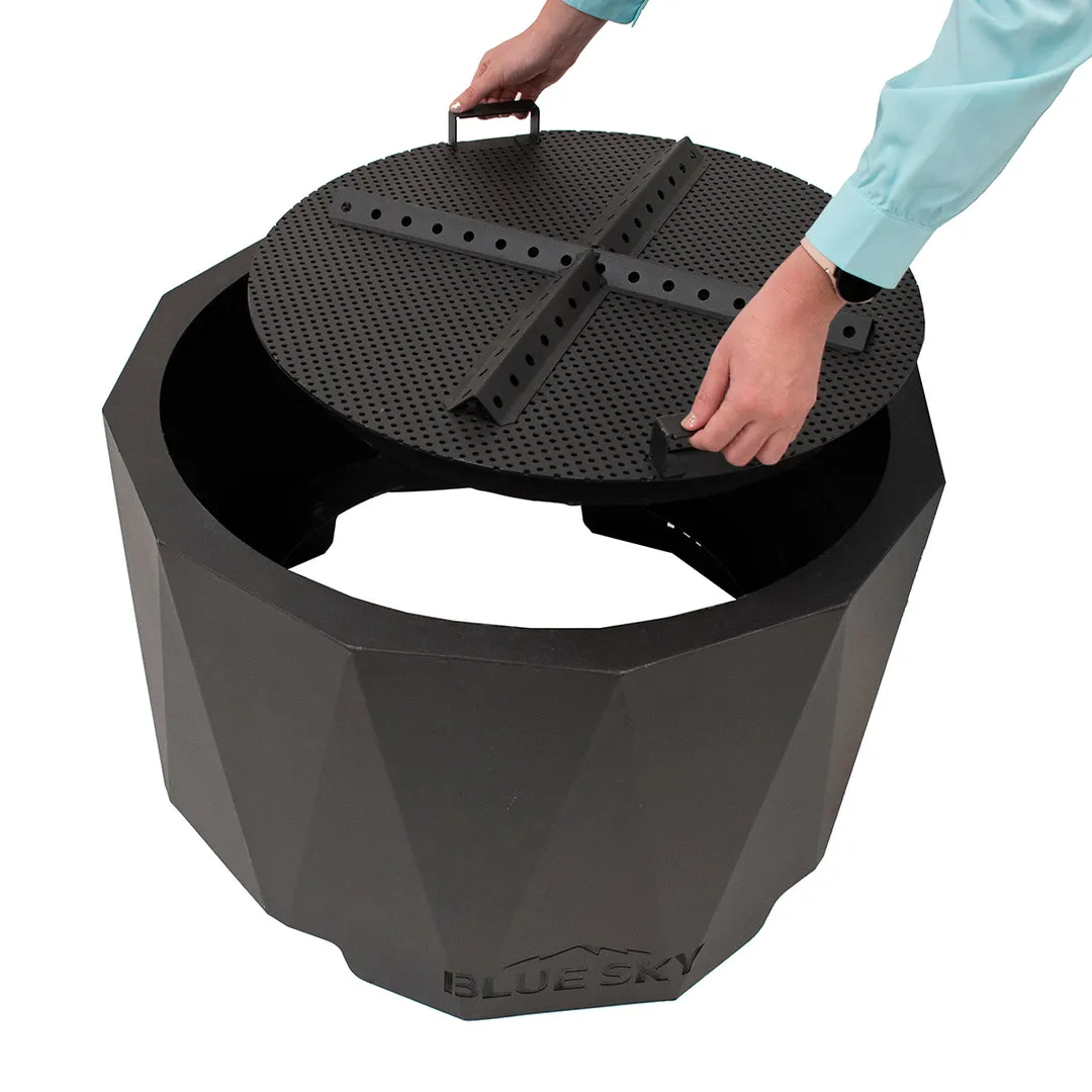 The Mammoth Smokeless Patio Fire Pit 2.0 Series with Spark Screen and Screen Lift