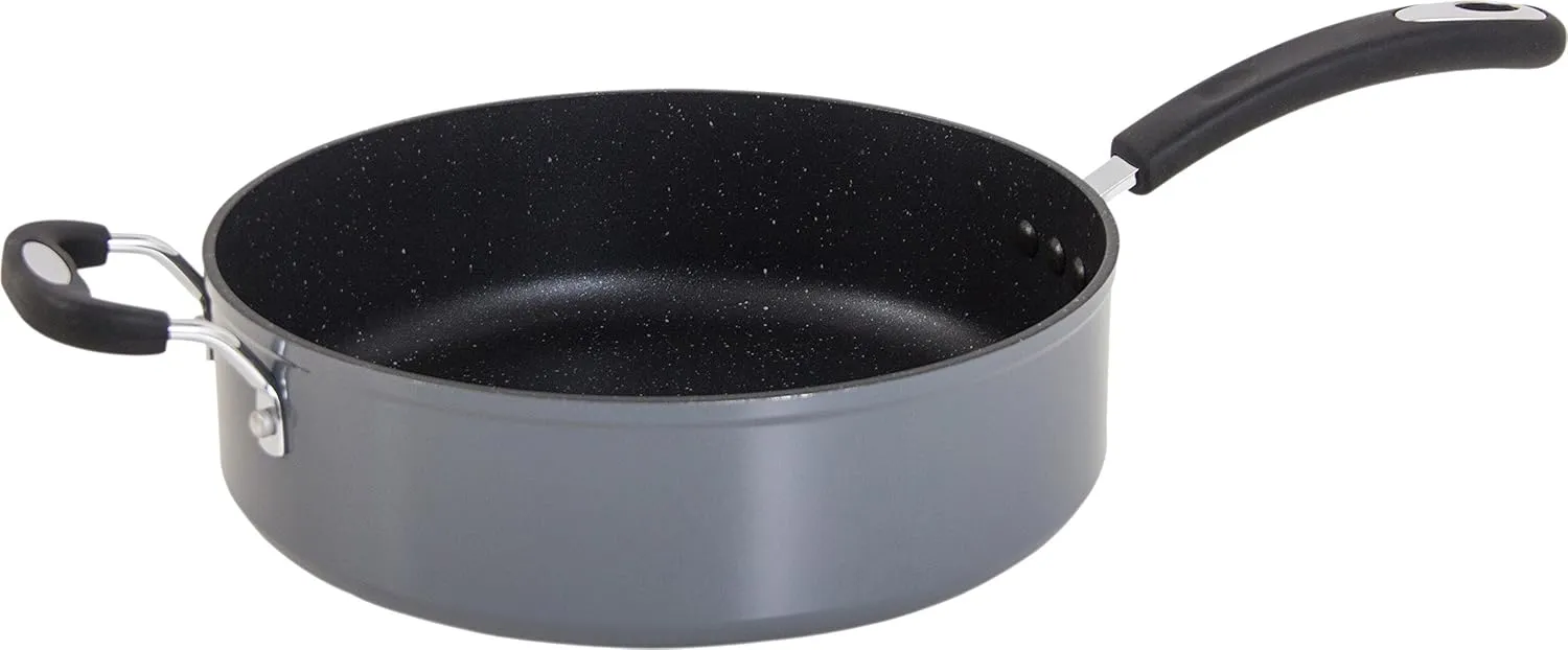 The Stone Earth All-In-One Sauce Pan by Ozeri -- 100% APEO, GenX, PFBS, PFOS, PFOA, NMP and NEP-Free German-Made Coating
