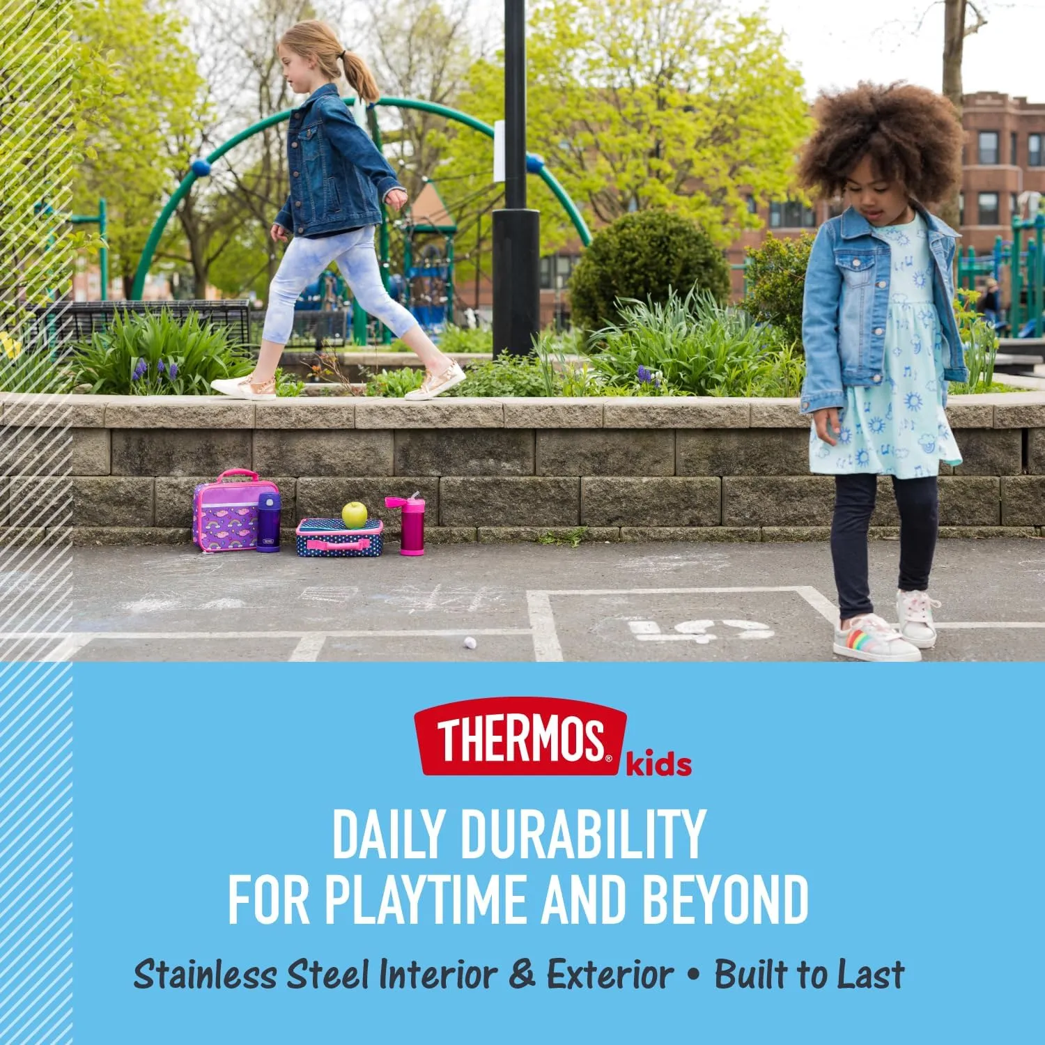 THERMOS FUNTAINER Water Bottle with Straw - 12 Ounce - Kids Stainless Steel Vacuum Insulated Water Bottle with Lid, Dreamy