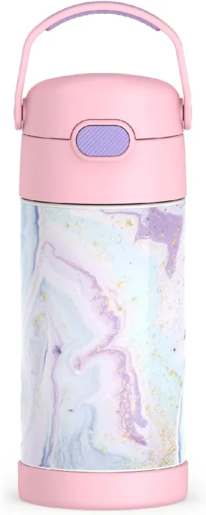 THERMOS FUNTAINER Water Bottle with Straw - 12 Ounce - Kids Stainless Steel Vacuum Insulated Water Bottle with Lid, Dreamy