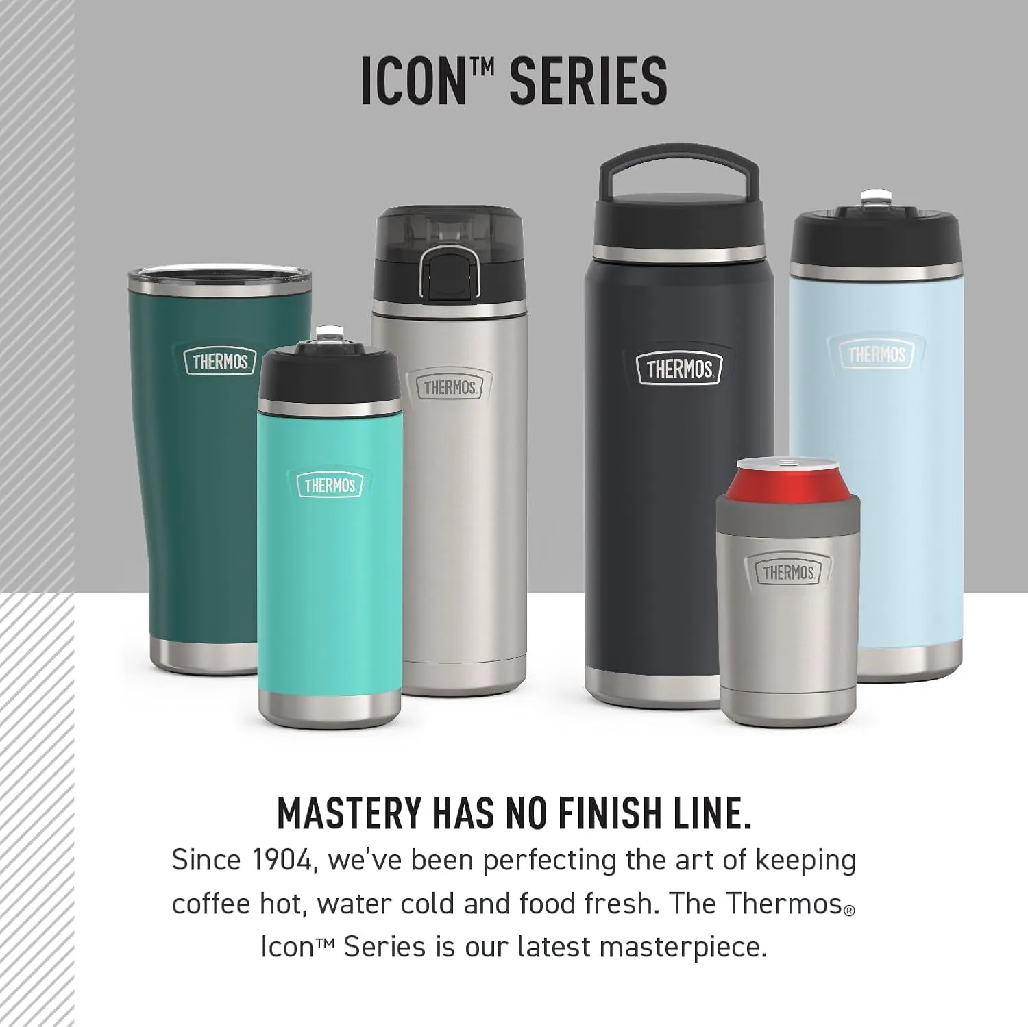 THERMOS ICON SERIES, Insulated Water Bottle with Straw Lid - 18 Ounce, Hot Pink - Stainless Steel Vacuum Insulated Water Bottle with Straw Lid
