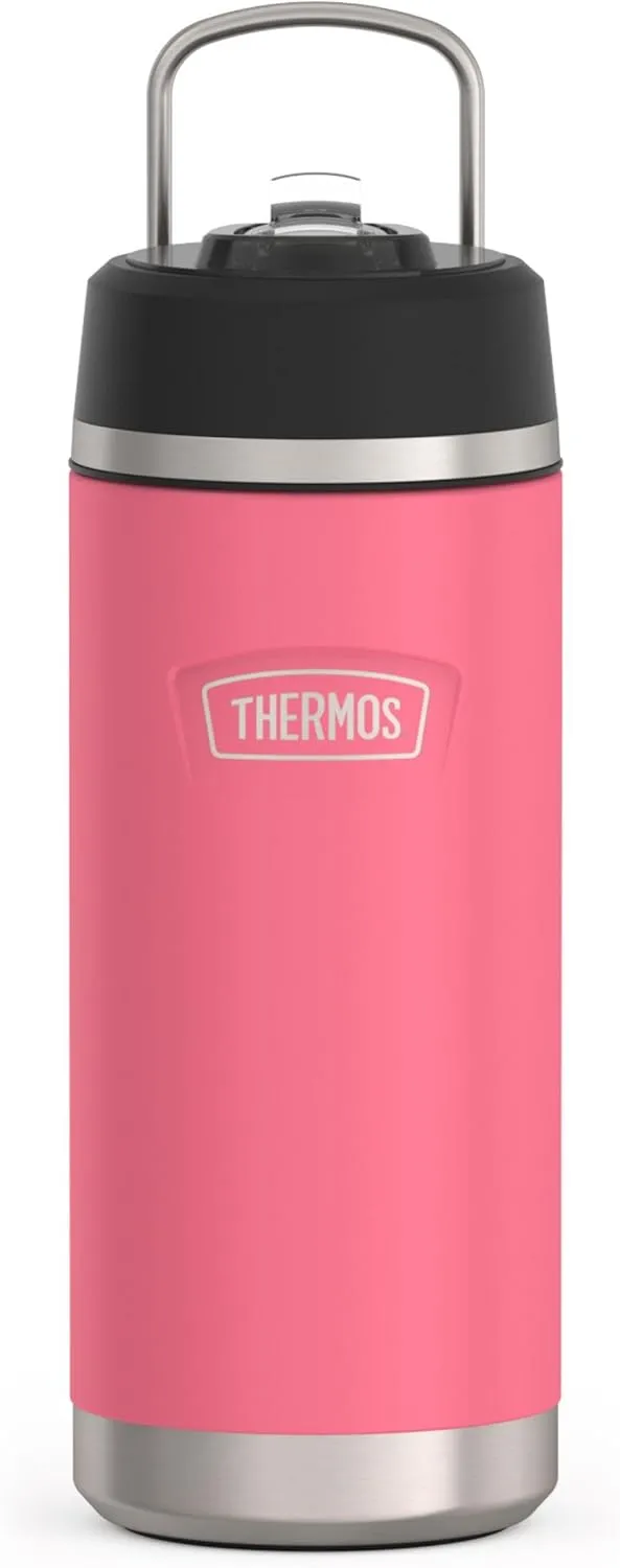 THERMOS ICON SERIES, Insulated Water Bottle with Straw Lid - 18 Ounce, Hot Pink - Stainless Steel Vacuum Insulated Water Bottle with Straw Lid