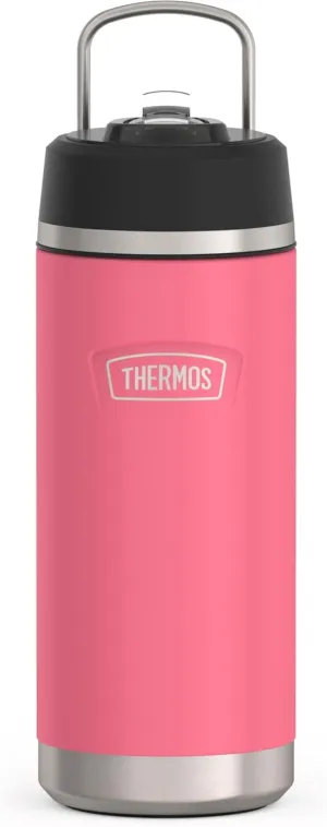 THERMOS ICON SERIES, Insulated Water Bottle with Straw Lid - 18 Ounce, Hot Pink - Stainless Steel Vacuum Insulated Water Bottle with Straw Lid