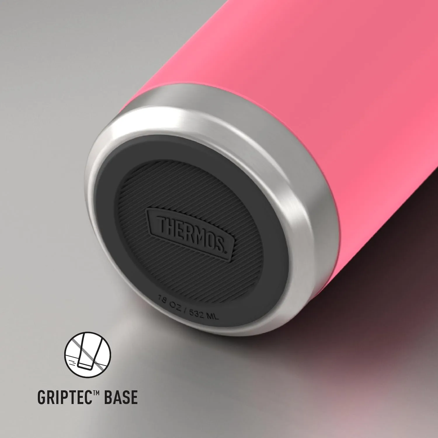 THERMOS ICON SERIES, Water Bottle with Spout - 18 Ounce, Hot Pink - Stainless Steel Vacuum Insulated Water Bottle with Lid