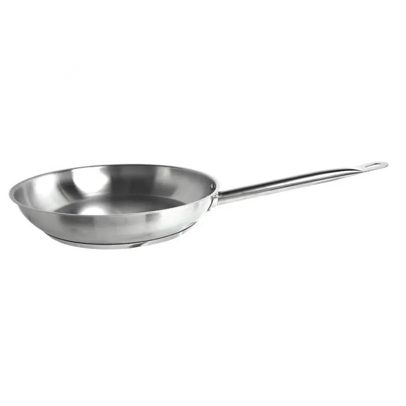 Thundergroup 11" Diameter Fry Pan, Stainless Steel, Encapsulated Base, Dishwasher Safe, Standard Electric, Gas Cooktop, Halogen & Induction Ready, Oven Safe, Heavy-Duty, NSF