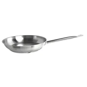 Thundergroup 11" Diameter Fry Pan, Stainless Steel, Encapsulated Base, Dishwasher Safe, Standard Electric, Gas Cooktop, Halogen & Induction Ready, Oven Safe, Heavy-Duty, NSF