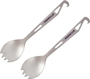 Titanium Knife, Spork and Spoon, 6.46" Long Utility Camping Utensil - Ultralight and Compact for Camping Hiking Backing Traveling and Picnic (Spork)