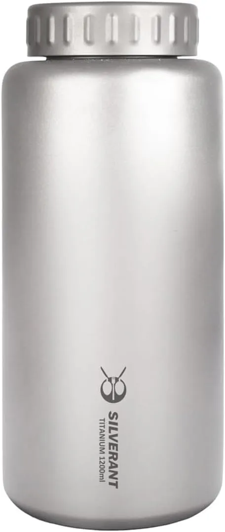 Titanium Ultralight 800ml/27 fl oz Leakproof Outdoor Camping Hiking Sports Water Bottle with Insulating Thermal Sleeve and Clip Loop Cap