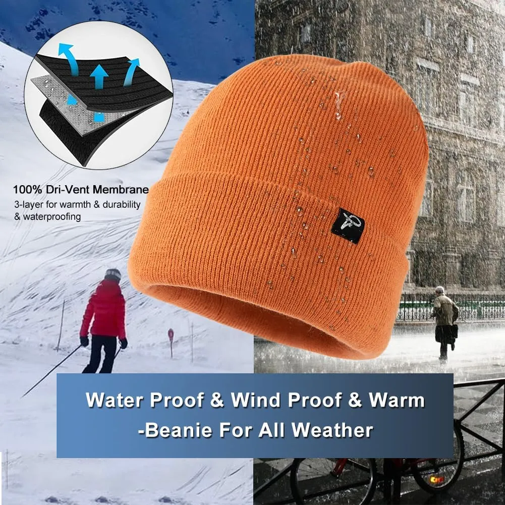 TOP-EX Oversized L/XL/XXL Waterproof Beanie Fleece Lined Hat for All-Weather Winter Warm Men Women Unisex