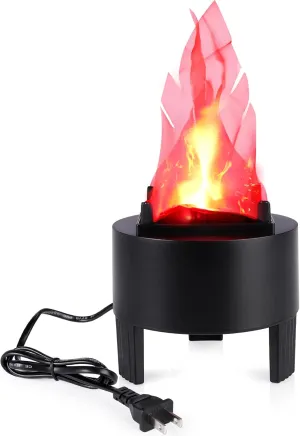 TOPCHANCES 3D Fake Flame Lamp,110V Electric Campfire Artificial Flickering Flame Table Lamp Fake Fire Light Realistic Flame Stage Effect Light for Halloween Christmas Party Festival Decoration