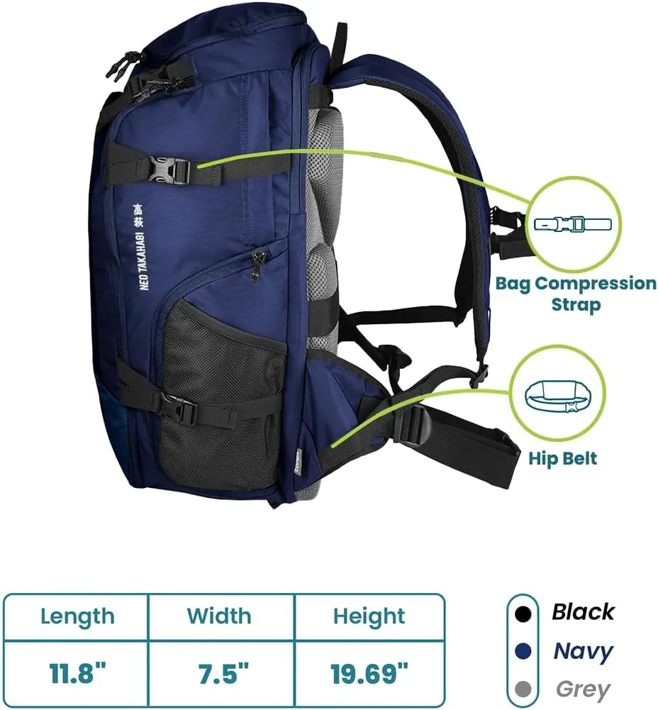 torch 40l Carry On Backpack - Flight Approved Laptop Backpack with Rain Cover for Working, Travelling, Hiking - Takahagi (Blue)