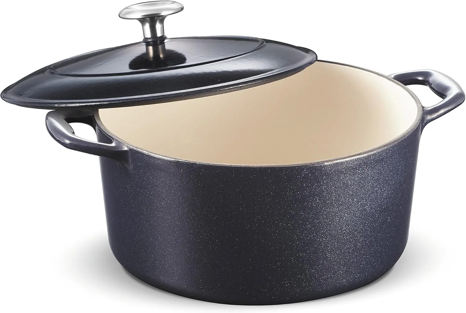 Tramontina 80131/038DS Enameled Cast Iron Covered Round Dutch Oven, 5.5-Quart, Dark Blue