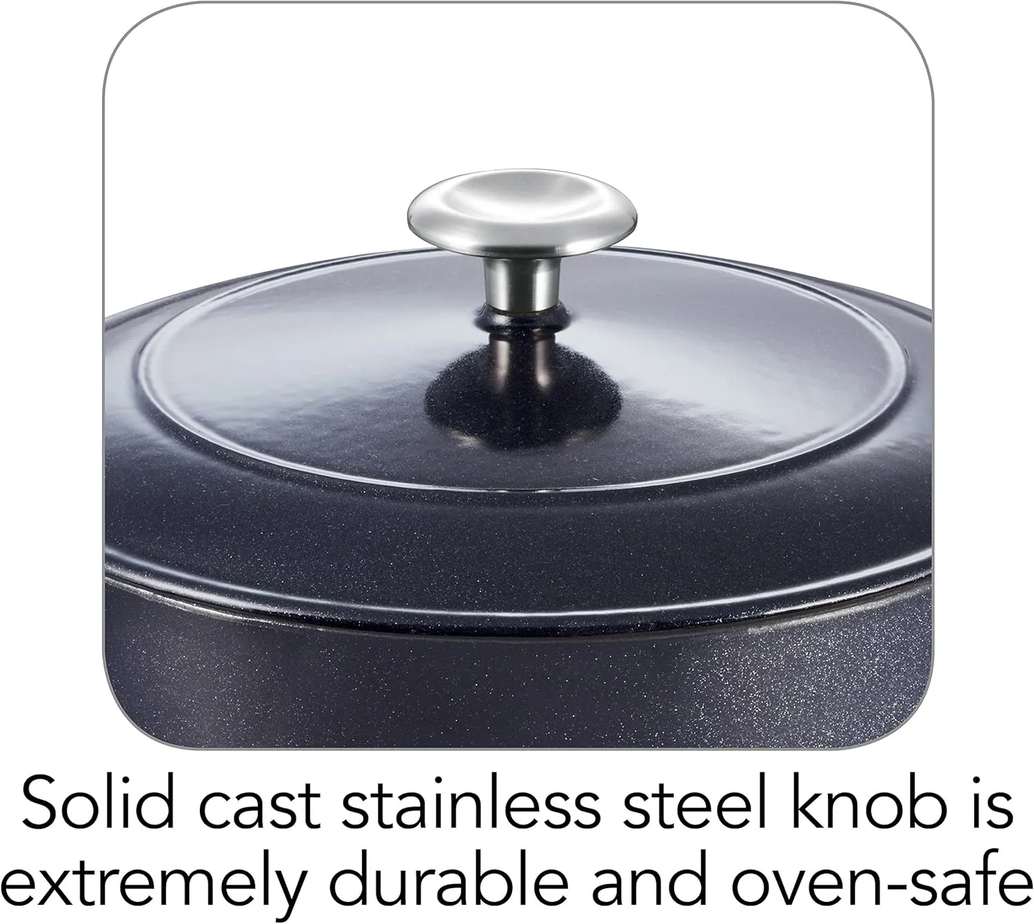 Tramontina 80131/038DS Enameled Cast Iron Covered Round Dutch Oven, 5.5-Quart, Dark Blue
