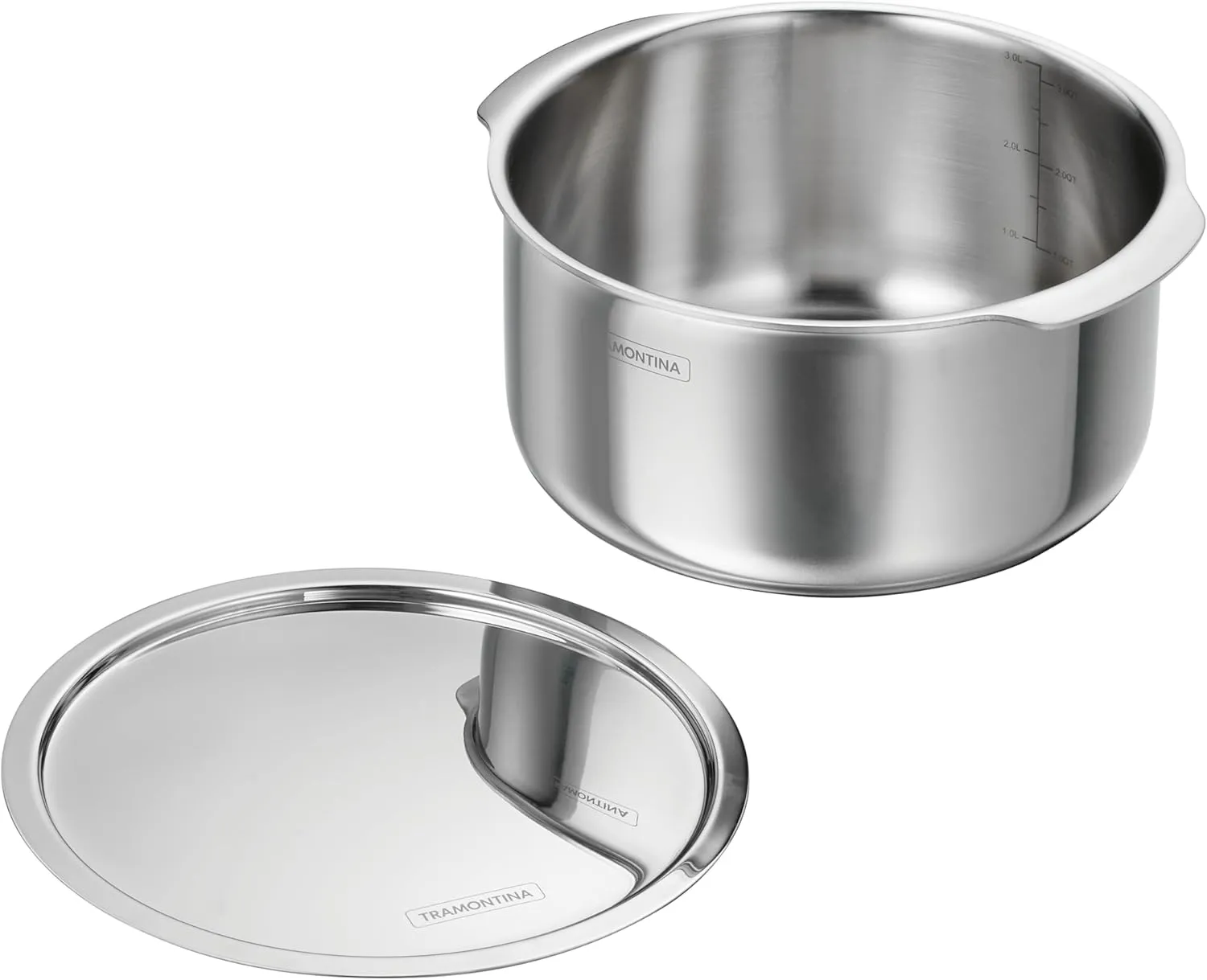 Tramontina Utsava 3.4-Quart Tri-Ply Clad Stainless Steel Tope with Lid, Patila Pot for Indian Cooking
