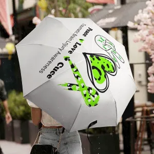 Traumatic Brain Injury Awareness Umbrellas for Rain And Sun Windproof Travel Umbrella Portable Automatic Folding Umbrella for Women Men