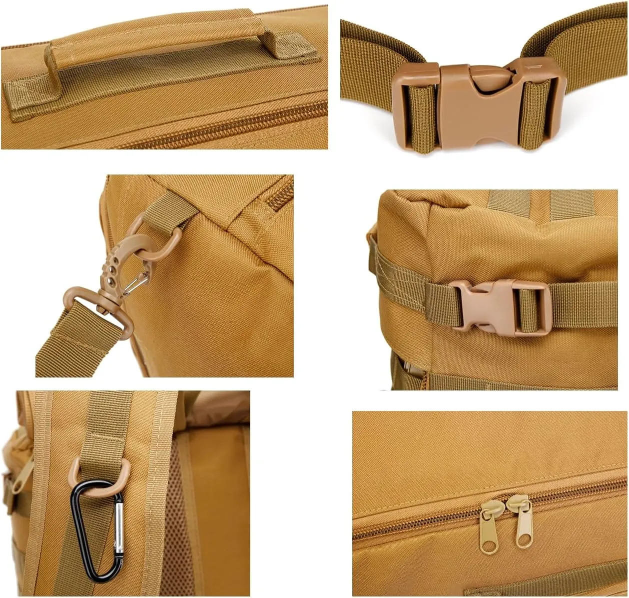 Travel Backpack 60L Hiking Bag 3 Way Day pack Extra Large 3~8 Day Bug Out Molle Survival Rucksack
