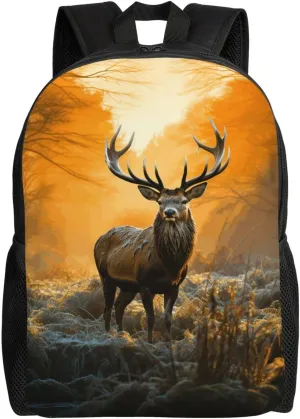 Travel Backpack for Women Men Lightweight 17 inch Laptop Bag Deer in Forest Backpack Casual Daypack