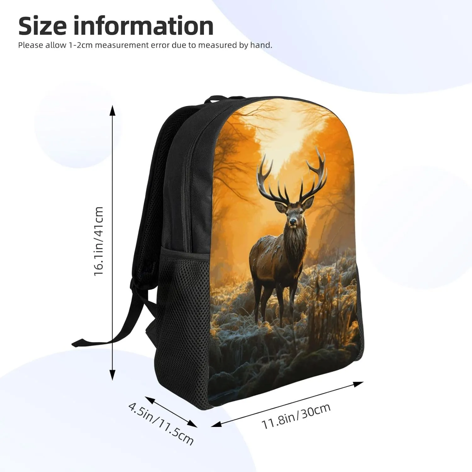 Travel Backpack for Women Men Lightweight 17 inch Laptop Bag Deer in Forest Backpack Casual Daypack
