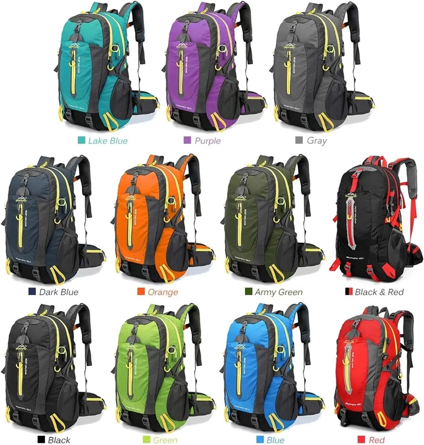 Travel Multifunctional Mountaineering Leisure Hiking Student 40L Backpack Ultra Light Cycling Outdoor Backpack(Army Green)
