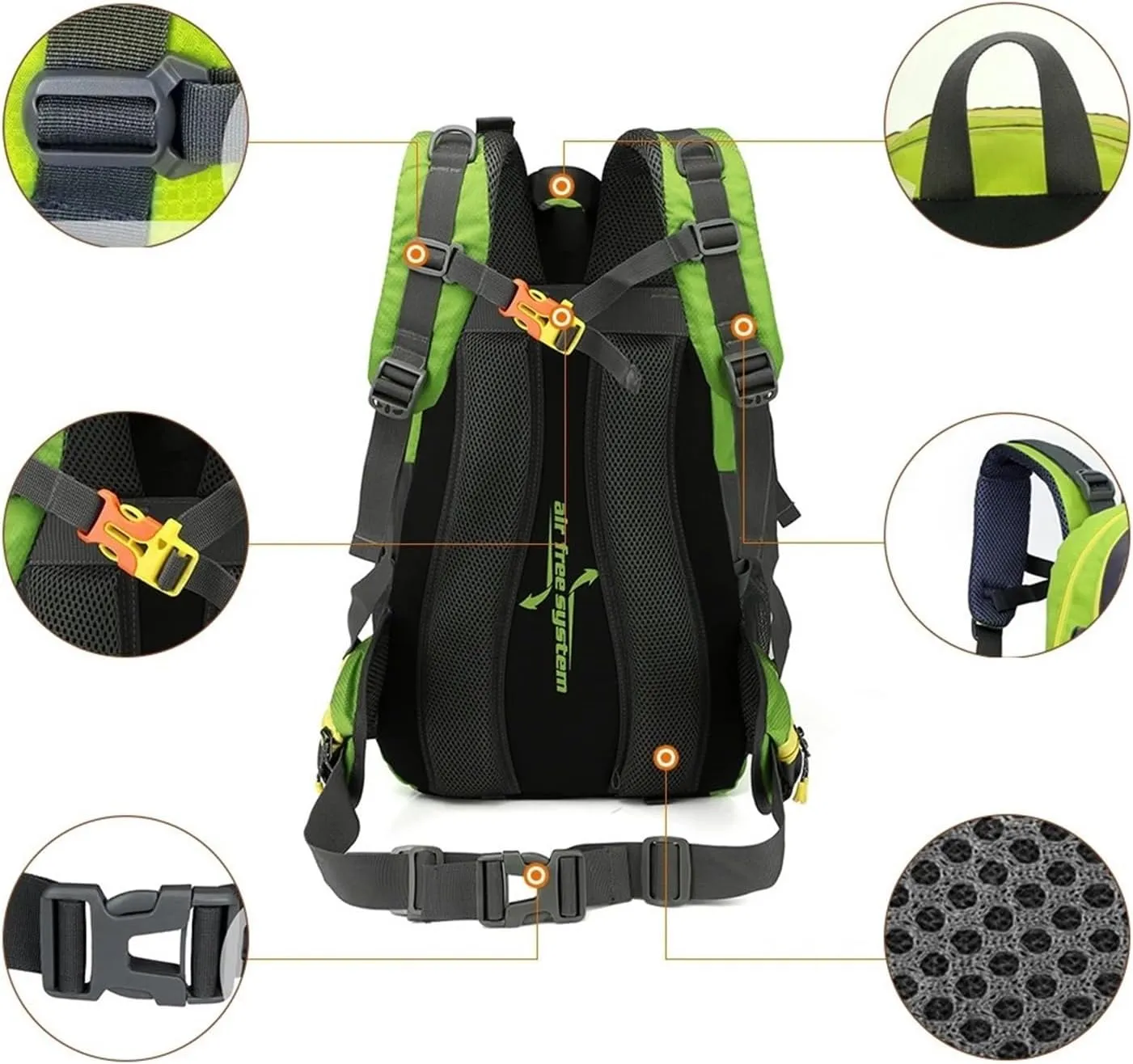 Travel Multifunctional Mountaineering Leisure Hiking Student 40L Backpack Ultra Light Cycling Outdoor Backpack(Army Green)
