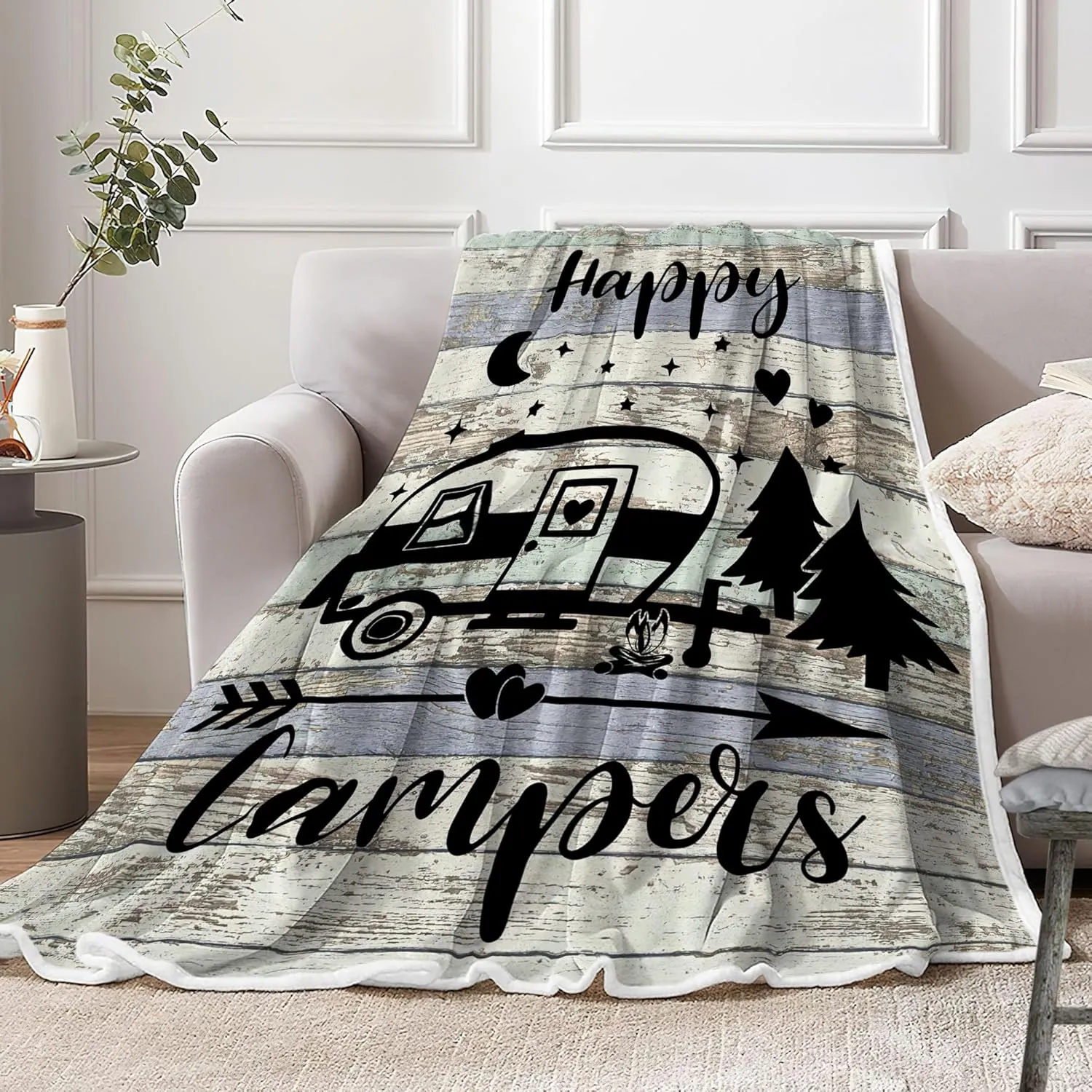 Travel Throw Blanket,Outdoor Throw Blanket, Camping Blanket for Women Men Kids Adults, Blankets Gift for Camping Lovers, Camping Decor for Bedding RV Campsite Hiking