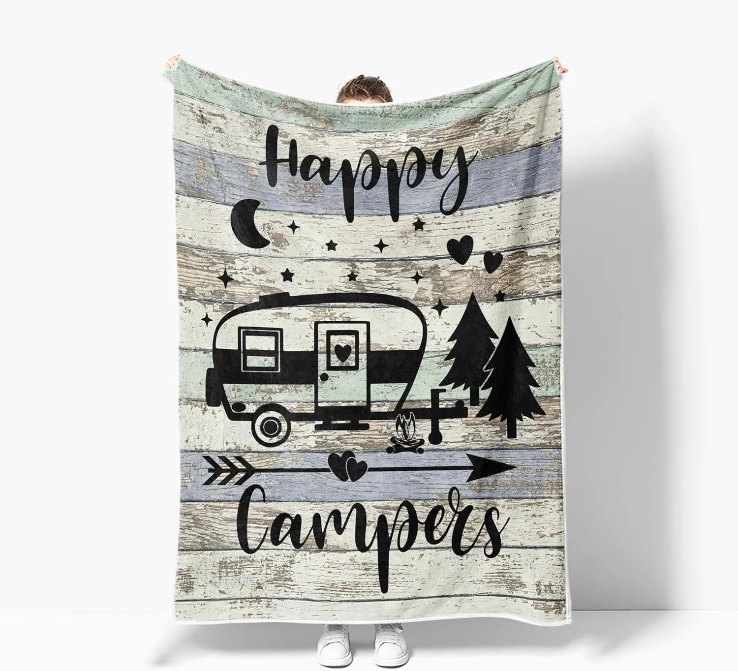 Travel Throw Blanket,Outdoor Throw Blanket, Camping Blanket for Women Men Kids Adults, Blankets Gift for Camping Lovers, Camping Decor for Bedding RV Campsite Hiking