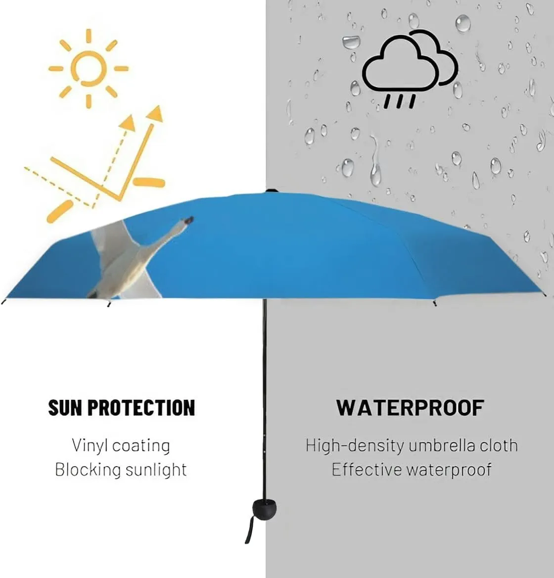 Travel Umbrella for Rain Windproof Calf Cow Cute Springtime Animal Automatic Cute Portable Compact Umbrella for Women Purse Backpack Car Black Sun UV Protection