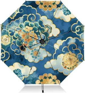 Travel Umbrella for Rain Windproof roses Automatic Cute Portable Compact Umbrella for Women Purse Backpack Car Black Sun UV Protection