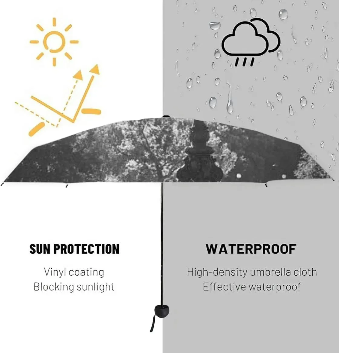 Travel Umbrella for Rain Windproof View Parisian street the Eiffel Tower the clearance Automatic Cute Portable Compact Umbrella for Women Purse Backpack Car Black Sun UV Protection