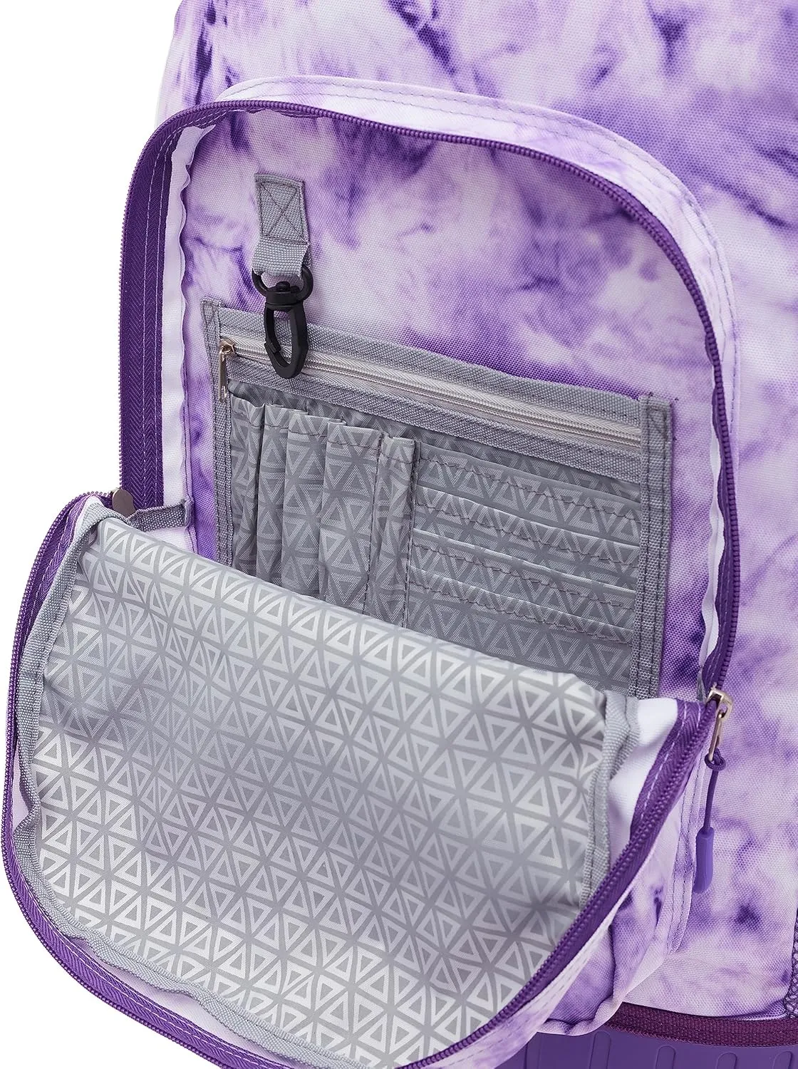 Travelers Club Rolling Backpack, Purple Tie, 18 Inch