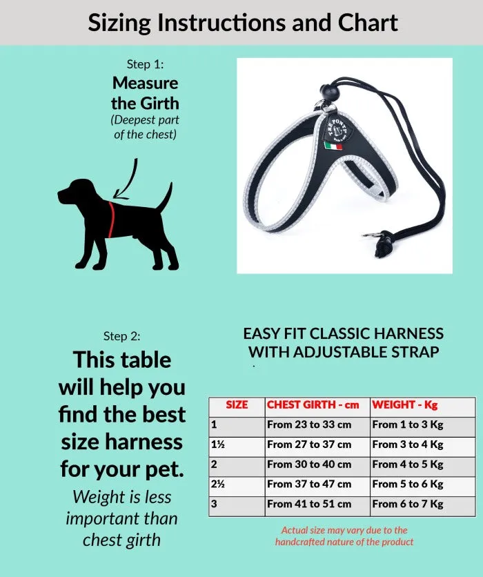 Tre Ponti Easy Fit Liberta Pink Puppy Harness with No Escape Adjustable Closure