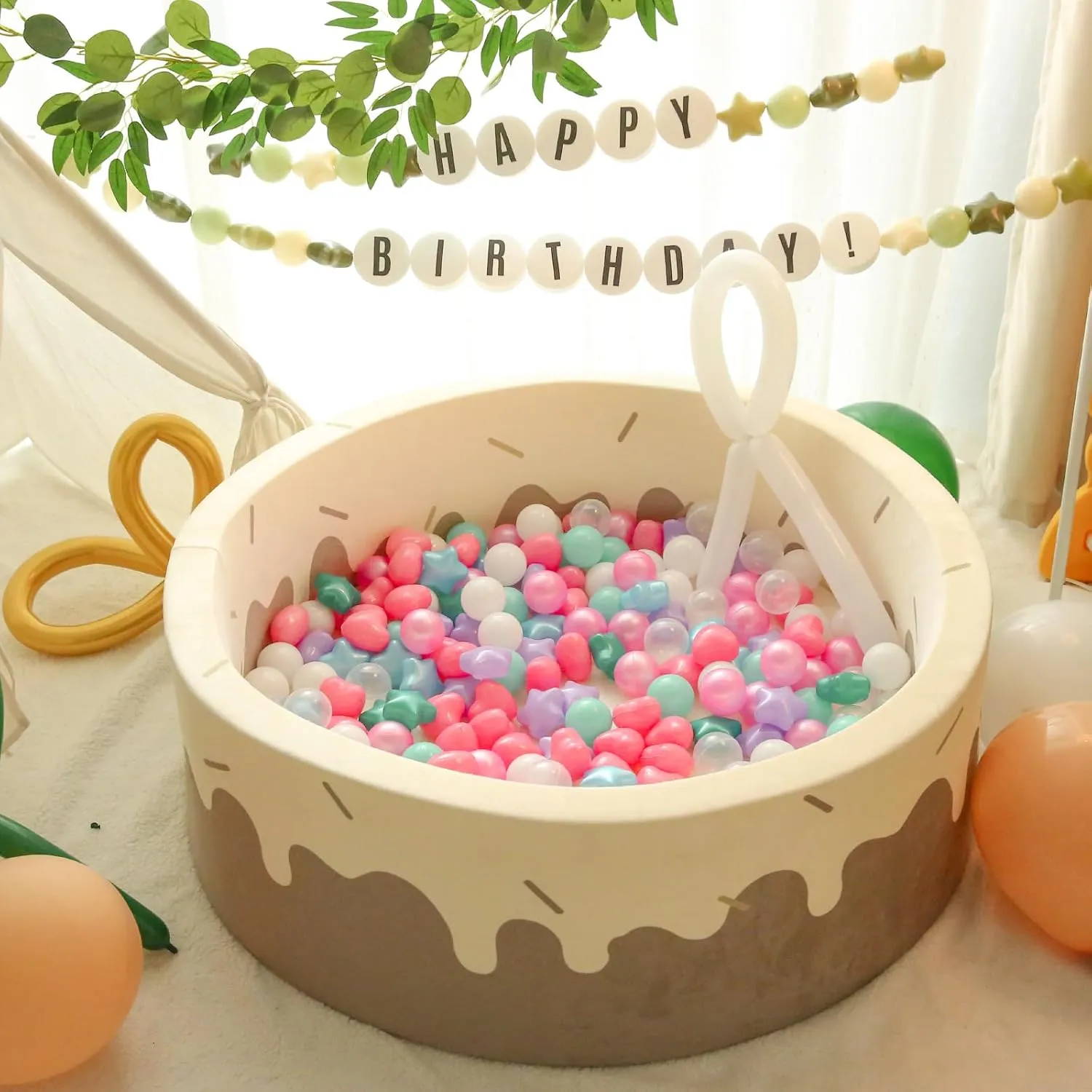 TRENDPLAY Ball Pit Balls Star and Heart Shapes for Toddlers - 50 100 200 500 Count Plastic Balls for Ball Pit Fun and Play