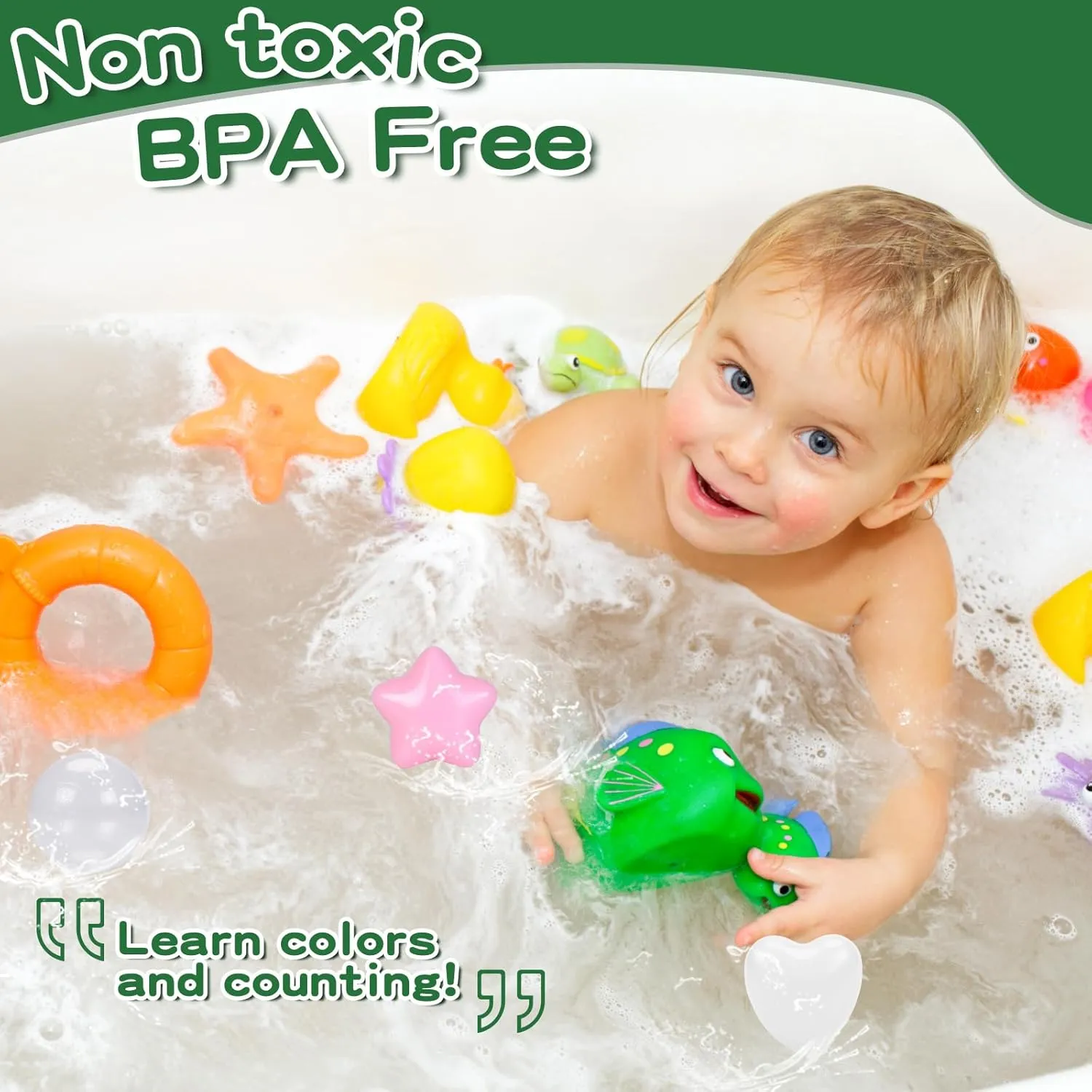 TRENDPLAY Big Star & Heart Shaped Ball Pit Balls - 100 200 Larger Plastic Balls Set, Different Shapes for Toddlers