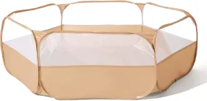 TRENDPLAY Foldable Ball Pit for Toddlers, Large Pop Up Ball Pits Kids Play Tent Crawl Playpen Ball Pool Playhouse Playpen with Storage Bag, for Boys Girls Dogs Cats Ferrets Indoor Outdoor, Khaki