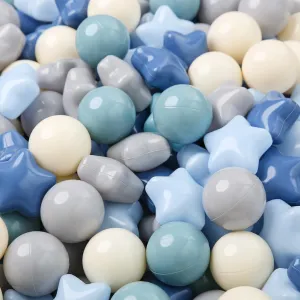 TRENDPLAY Star Ball Pit Balls for Toddlers -50 100 200 Count Star Balls Different Shapes, Non-Toxic Plastic Balls for Safe Play, Boys Girls Festival Party Decoration