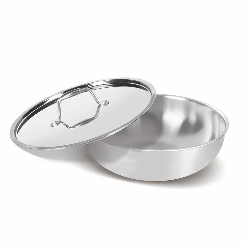 Tri Ply Stainless Steel Tasla With Lid (Milton Procook)