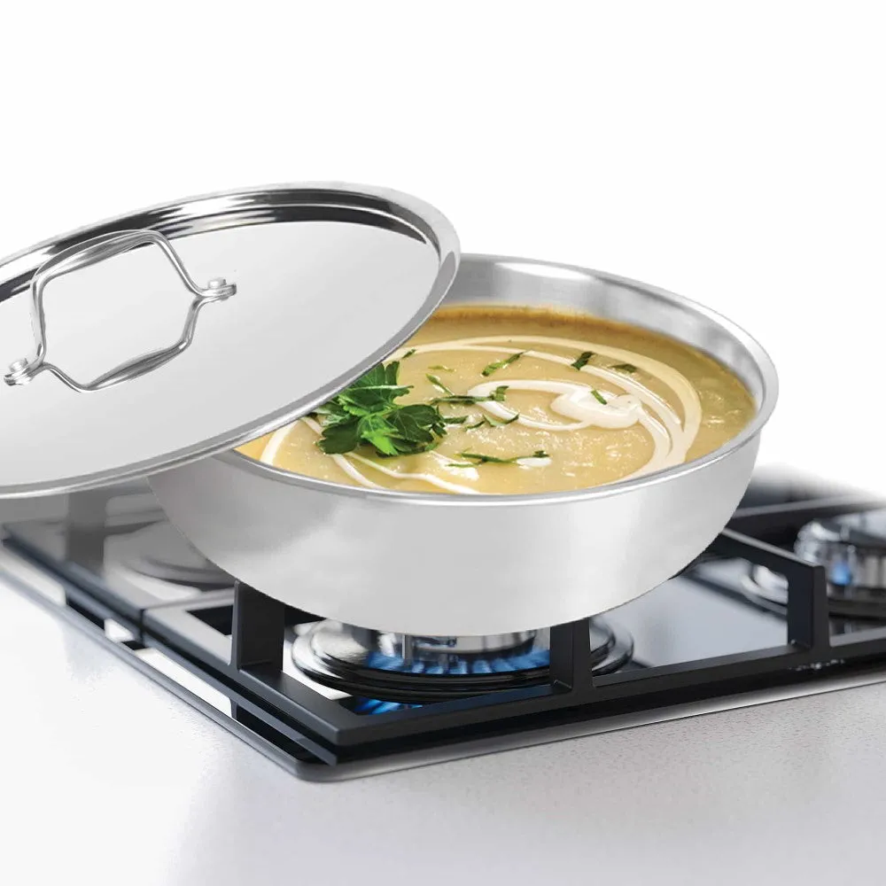 Tri Ply Stainless Steel Tasla With Lid (Milton Procook)