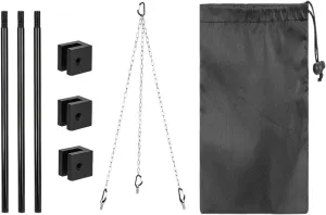 Tripod Holder for Grill Pan and Baking Pan, Campfire Cooking Support, 21.5cm with Chain