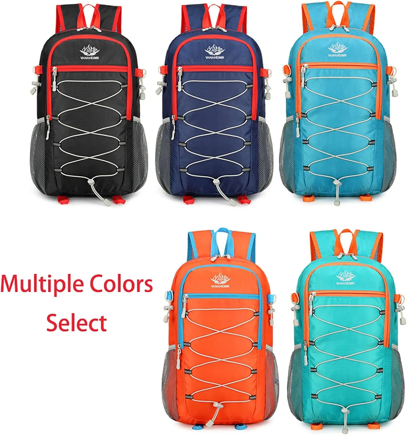Ultralight Packable Hiking Backpack 17 Inch Waterproof Travel Daypack for Camping Outdoor (Orange)