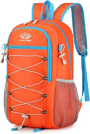Ultralight Packable Hiking Backpack 17 Inch Waterproof Travel Daypack for Camping Outdoor (Orange)