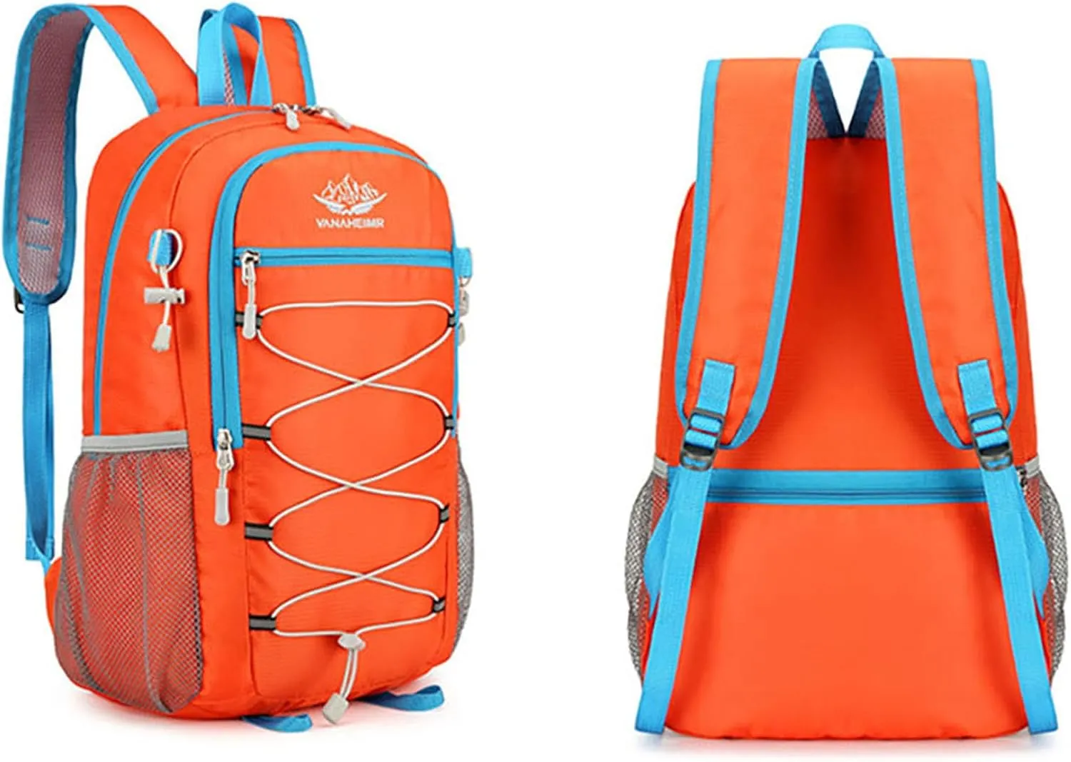 Ultralight Packable Hiking Backpack 17 Inch Waterproof Travel Daypack for Camping Outdoor (Orange)