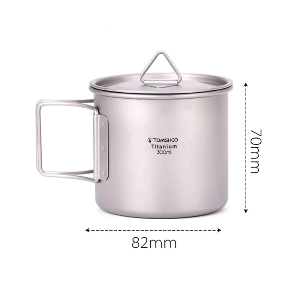 Ultralight Titanium Cup with Foldable Handle - Portable Outdoor Water Mug